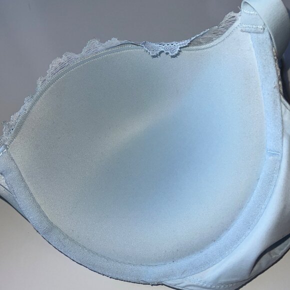 Maidenform Light Blue Lace Underwire Padded Bra Adjustable Straps Size 40C - Picture 4 of 11